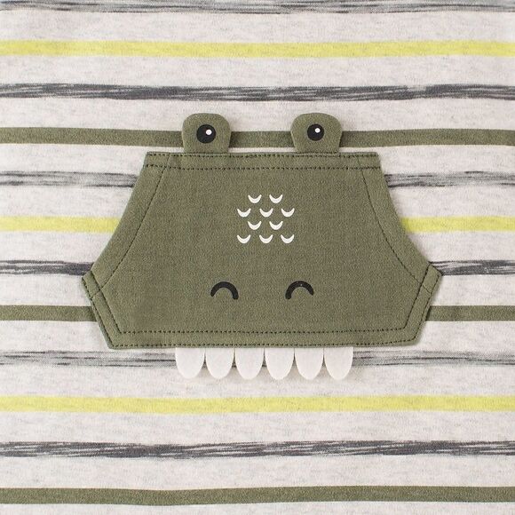 KIDS HEADQUARTERS Alligator 3-piece Romper Set: Sizes 6M, 9M, 12M, 18M - Picture 3 of 7